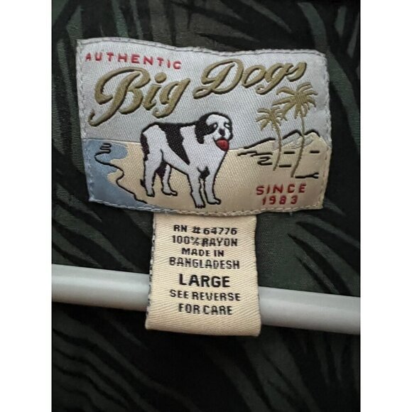 Big Dogs Vintage Floral Hawaiian Aloha Button Up Shirt Large Pocket Cocktails - Picture 7 of 8